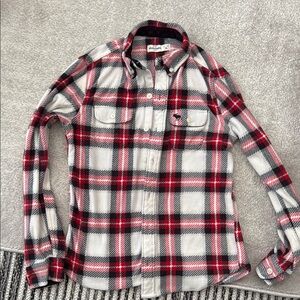Abercrombie & Fitch Red and White Plaid Shirt